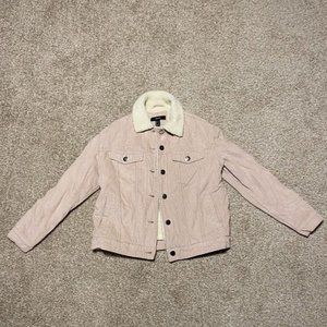 Forever 21 Pink Corduroy Jacket with Fleece Lining Size Small